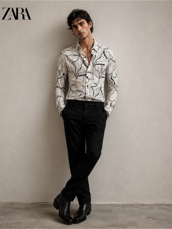 Zara Other - Men’s Zara Long-Sleeve Shirt Abstract Size Large (Runs a bit tight)